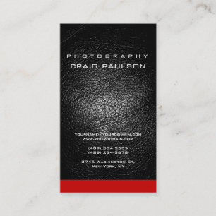 Visita Tarjeta de presentación de fotografía roja de cuer