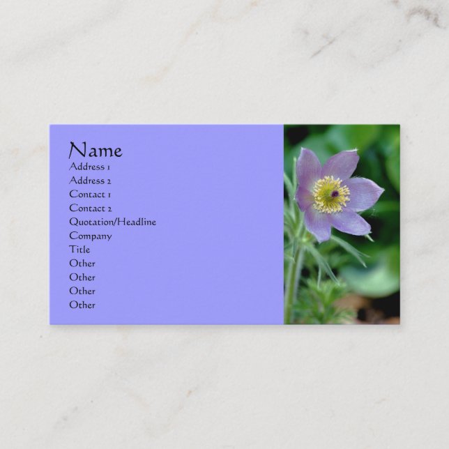 Visita Tarjeta de presentación de fotografías de flores d (Anverso)