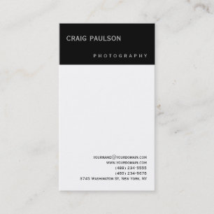 Visita Tarjeta de presentación de fotografías en blanco y