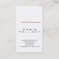 Tarjeta de presentación de fotografías en blanco y