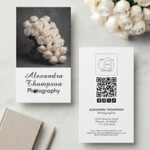Tarjeta de presentación de fotógrafo de foto en bl