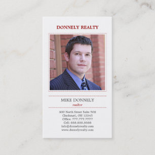 Visita Tarjeta de presentación de fotos de borde - Rojo