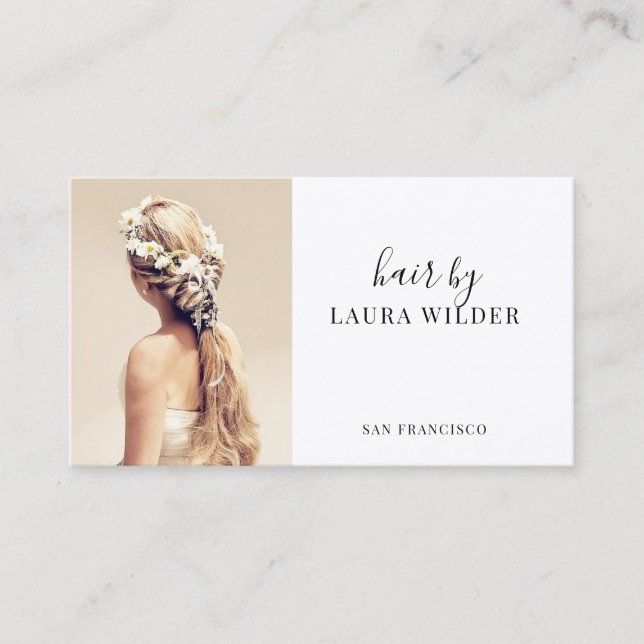 Visita Tarjeta de presentación de fotos Hair Stylist (Anverso)