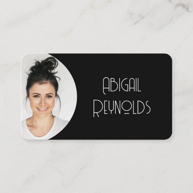 Visita Tarjeta de presentación de fotos: marco negro (Anverso)