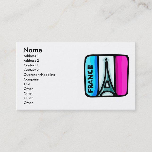 Visita Tarjeta de presentación de Francia (Anverso)