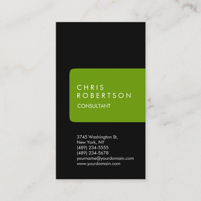 Visita Tarjeta de presentación de franja verde vertical ú (Anverso)