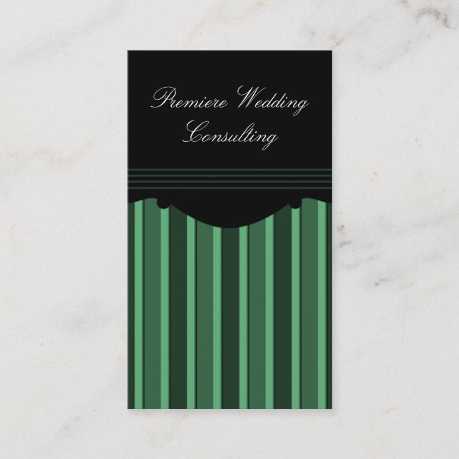 Visita Tarjeta de presentación de franjas de moda, verde  (Anverso)