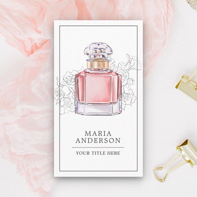Visita Tarjeta de presentación de frasco de perfume rosa  (Subido por el creador)