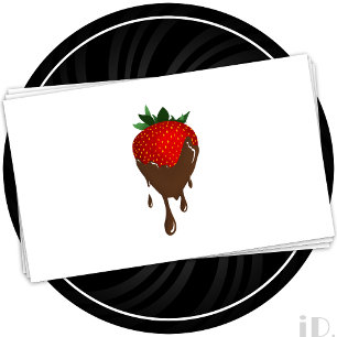 Visita tarjeta de presentación de fresa de chocolate