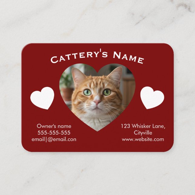 Visita Tarjeta de presentación de gatería personalizable  (Anverso)