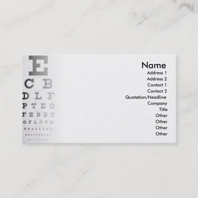 Visita Tarjeta de presentación de gráfico ocular (Anverso)