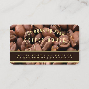 Visita Tarjeta de presentación de granos de café tostados