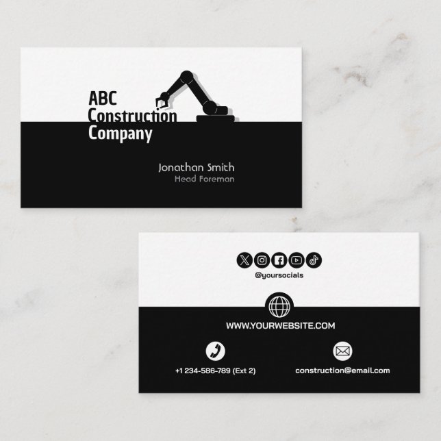 Visita Tarjeta de presentación de grúa de construcción (Anverso / Reverso)