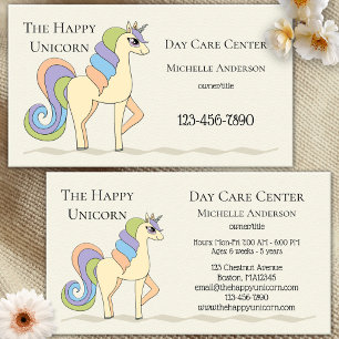 Visita Tarjeta de presentación de guardería de unicornio 
