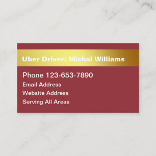 Visita Tarjeta de presentación de Guay Simple Uber Driver