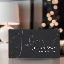 Tarjeta de presentación de guiones cursivos profes