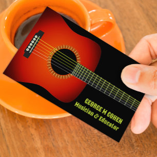 Visita Tarjeta de presentación de guitarra musical