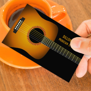 Visita Tarjeta de presentación de guitarra musical