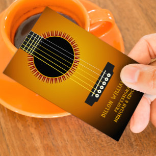 Visita Tarjeta de presentación de guitarra musical