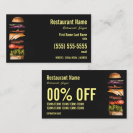 Visita Tarjeta de presentación de hamburguesas
