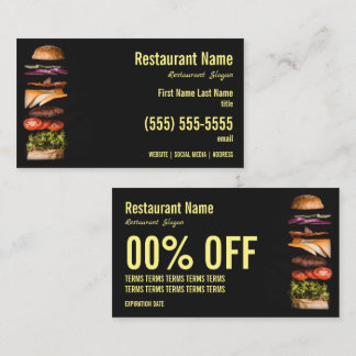 Visita Tarjeta de presentación de hamburguesas