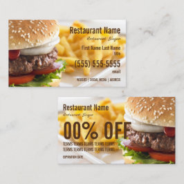 Visita Tarjeta de presentación de hamburguesas