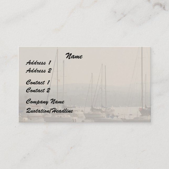 Visita Tarjeta de presentación de Harbour/Sailboat (Anverso)