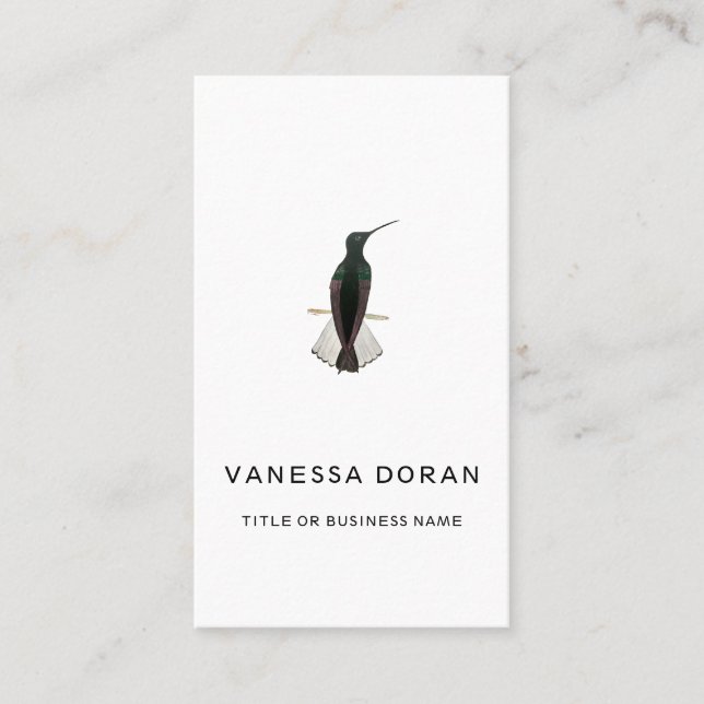 Visita Tarjeta de presentación de Hummingbird negra y bla (Anverso)