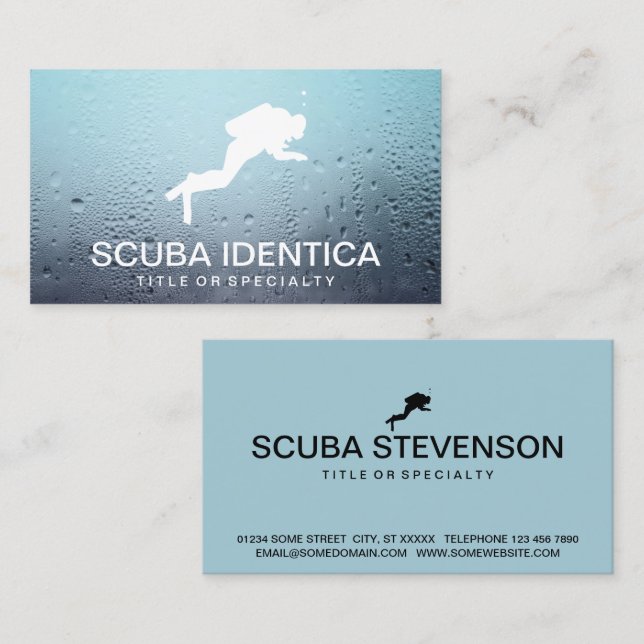 Visita tarjeta de presentación de iconos de buceo de scub (Anverso / Reverso)