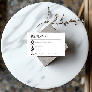 Visita Tarjeta de presentación de iconos en blanco y negr