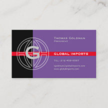 Tarjeta de presentación de importación global