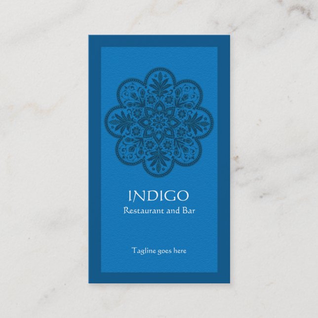 Visita Tarjeta de presentación de Indigo Ornament (Anverso)
