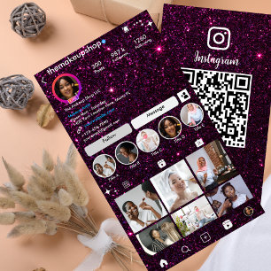 Visita Tarjeta de presentación de Instagram con purpurina