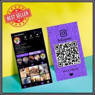 Visita Tarjeta de presentación de Instagram morado de con