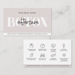 Visita Tarjeta de presentación de instrucciones de Botox