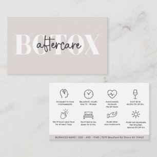 Visita Tarjeta de presentación de instrucciones de Botox