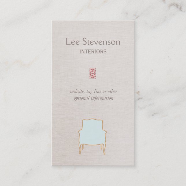 Visita Tarjeta de presentación de interiores elegantes (Anverso)