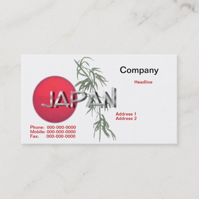 Visita Tarjeta de presentación de Japón (Anverso)