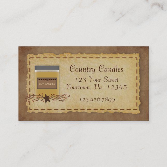 Visita Tarjeta de presentación de Jar Candle (Anverso)