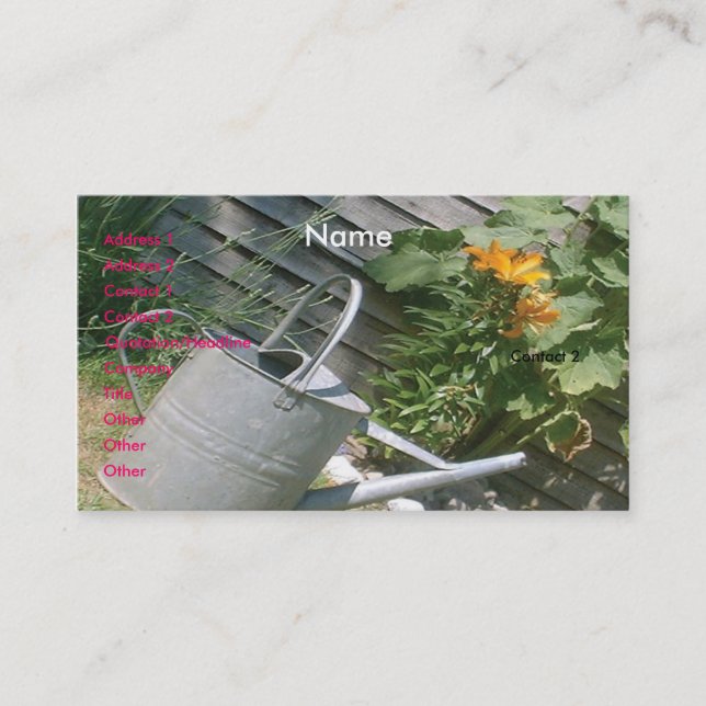 Visita Tarjeta de presentación de Jardín (Anverso)