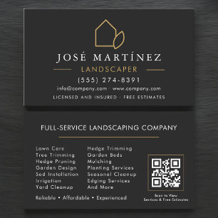 Visita Tarjeta de presentación de jardinero con código QR