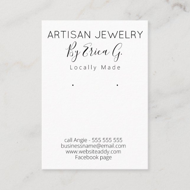 Visita Tarjeta De Presentación De Joyas De Ganado Negro Y (Anverso)