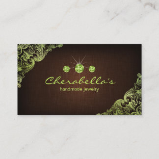 Visita Tarjeta de presentación de joyas de lino Chocolate