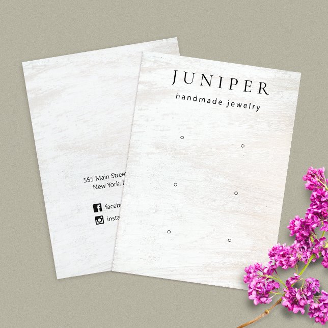 Visita Tarjeta de presentación de joyas de madera blanca  (Subido por el creador)