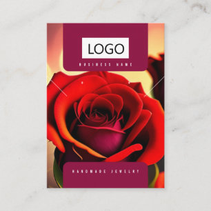 Visita Tarjeta de presentación de joyas de rosas pendient