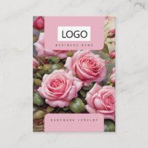 Tarjeta de presentación de joyas de rosas pendient