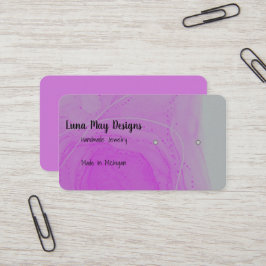 Visita Tarjeta de presentación de joyas moradas con tinta