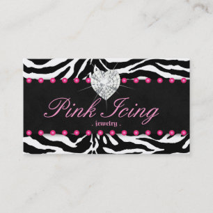 Visita Tarjeta de presentación de joyas Zebra Punto Rosa