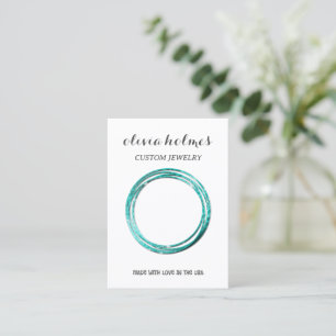 Visita Tarjeta de presentación de joyería blanca minimali