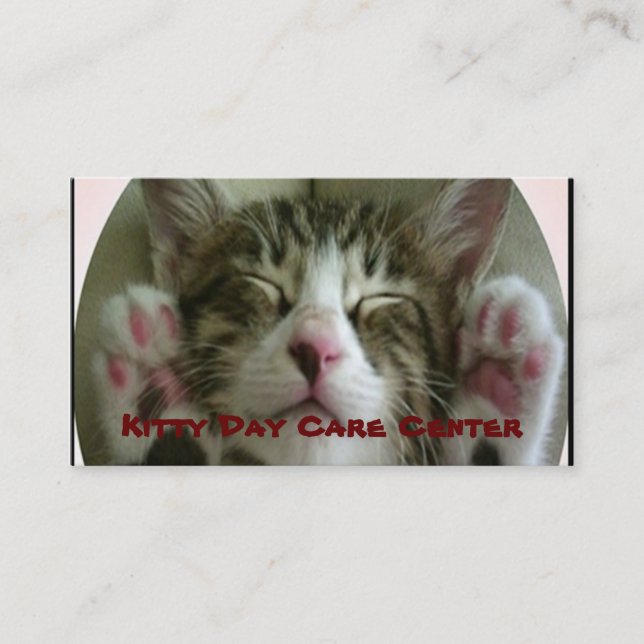 Visita Tarjeta de presentación de Kitty Day Care (Anverso)